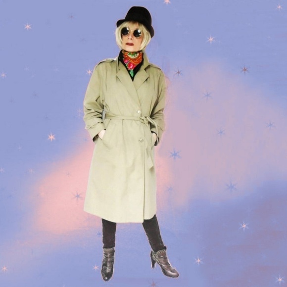 Vtg Classic Khaki Trench Coat with Zip Out Lining - Picture 5 of 8